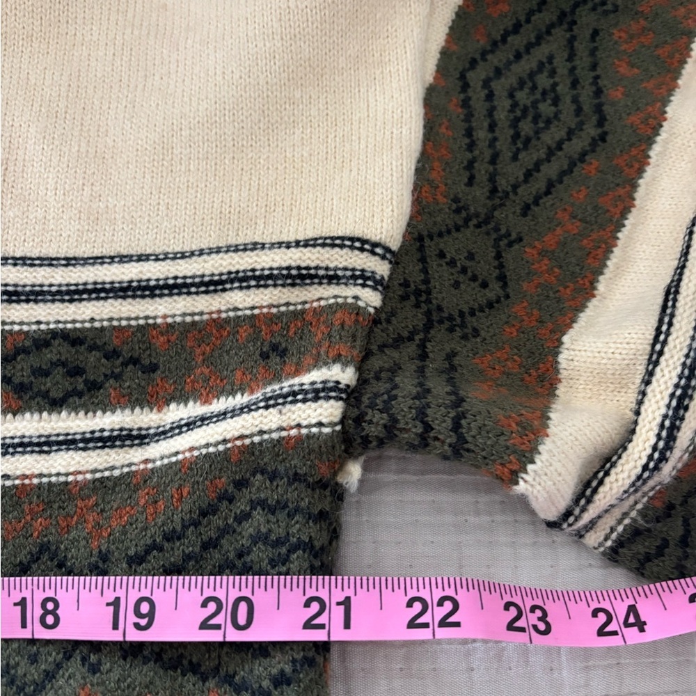 Saints & Hearts Southwestern Fringe Brown Cream Cardigan Duster Boho Aztec M/L - Picture 7 of 9